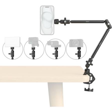 SmallRig 5626 - uchwyt biurkowy, ramię Magic Arm 67cm, klamra/zacisk w kształcie kraba - użycie
